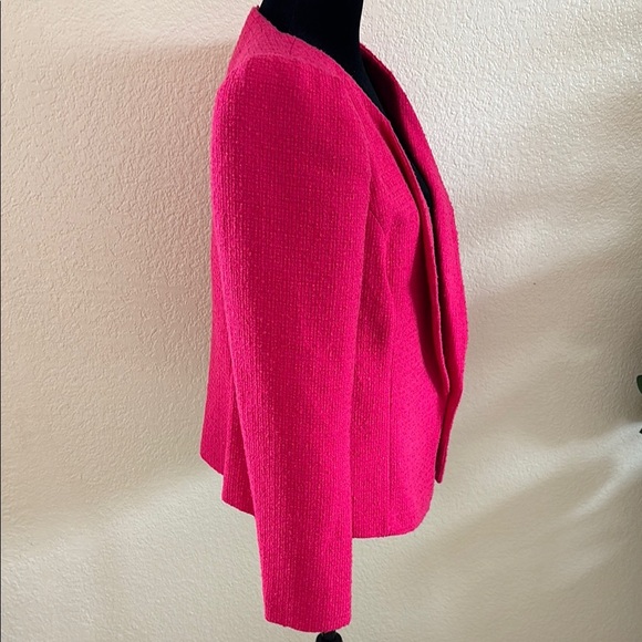 NWT $138 Express Hot Pink Blazer Business Casual Tweed Texture Jacket - Picture 7 of 10